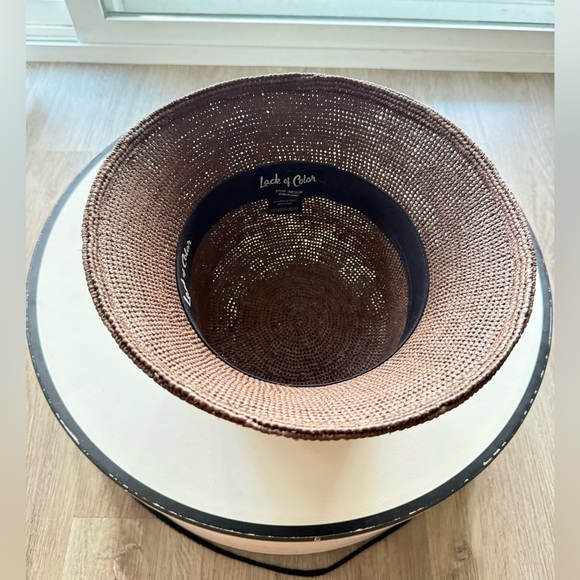 lack of color the inca coco brown crochet raffia bucket sun summer hat medium - Picture 4 of 5